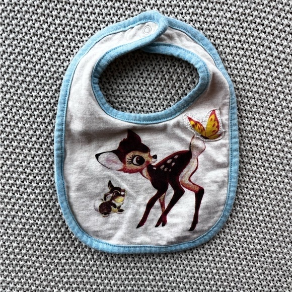 Vintage Inspired Bambi Disney Baby Bib Spring Accessory with Bunny Thumper - Picture 3 of 8